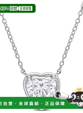 自营 mimi & max2 CT TGW 创造了 925 纯银莫桑石光环心形吊坠带