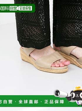 【日本直邮】Menuemenue凉鞋（烟熏米色/光滑色调）厚底罗马鞋