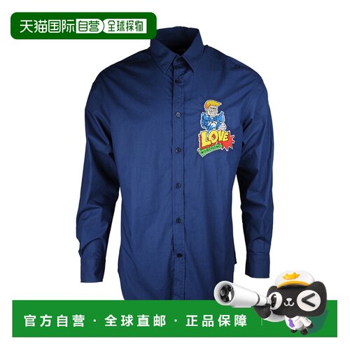 1h可退 香港直邮MOSCHINO 男士衬衫 C76701T8671Y60 SS2022 蓝色