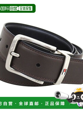日本直邮Tommy Hilfiger 男士腰带尺码 42/105棕色和黑色皮革11TL