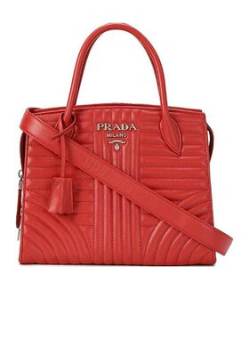PRADA 女士手提包 1BA0452D91ROSSO AW2021 红色 徽标细节手提包