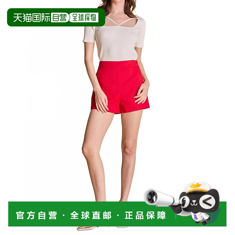 自营english factoryEllie High-Waisted Mini Shorts In Red - r