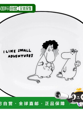 【日本直邮】MOOMIN 80周年纪念早餐椭圆盘 单调项链 白色 MM9403