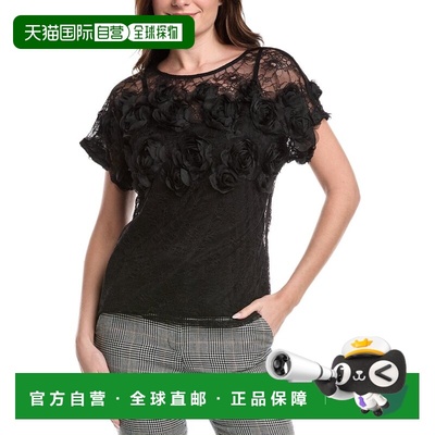 自营Anne Klein Bateau Lace Pullover - Black 女装美国直发奥莱