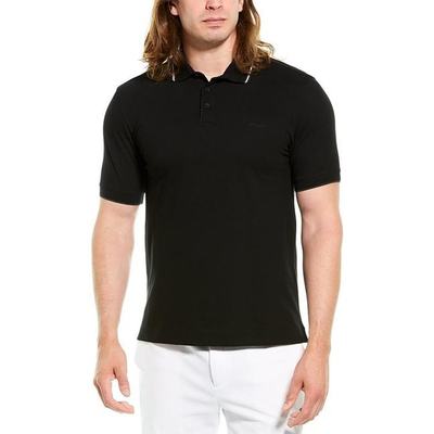 ZEGNA 男士黑色棉质字母LOGO刺绣短袖POLO衫 VV360-ZZ661-BLK