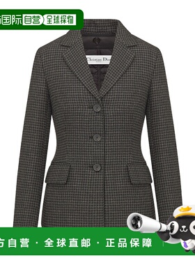 香港直邮Dior 格纹羊毛西装外套 341V59A1512