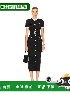 香港直邮Self-Portrait 女士 绳绒织针织中长连衣裙 AW25015MAB