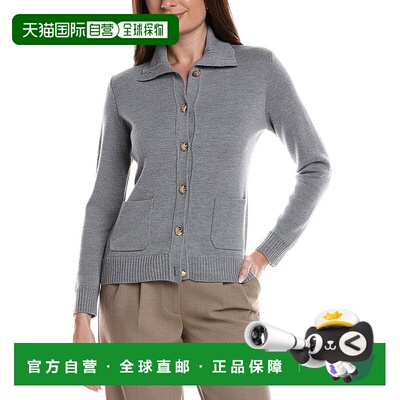 自营Bruno Magli Merino Wool Epaulet Sweater Jacket - grey 美