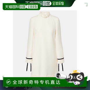 00027 香港直邮Valentino 华伦天奴 女士 绉纱高级定制迷你连衣裙