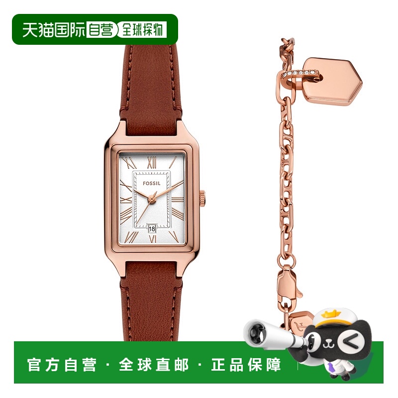 自营Fossil Women's Raquel Three-Hand Date, Rose Gold-Tone St