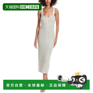 美国奥莱直发服饰 银色 自营AMUR Indiyah金属针织迷笛连衣裙
