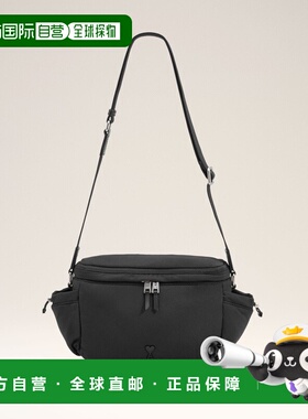 自营欧洲直邮AMI 黑色 Ami de Coeur 邮差包