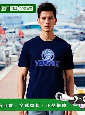 香港直邮VERSACE 男士T恤 10142261A100881UI20 SS2024 黑色