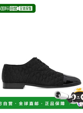 香港直邮BURBERRY 男士商务正装鞋 80249531 AW2020 黑色 镶嵌绗