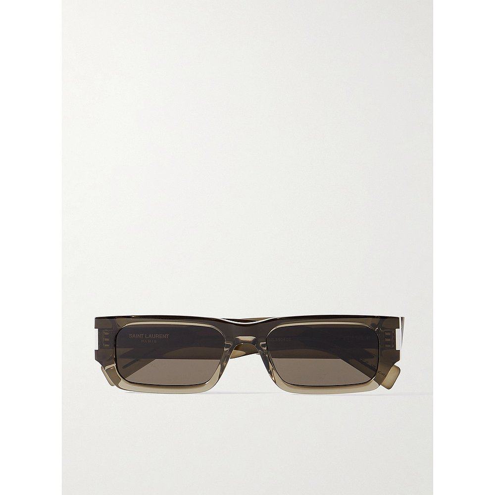 saintlaurent圣罗兰男士波浪纹矩形框醋纤太阳眼镜