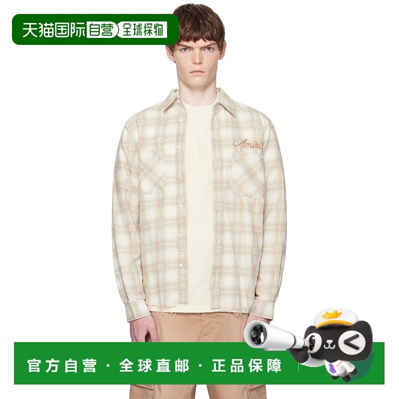 1h可退 香港直邮潮奢 AMIRI 男士 米色 Bleach Bandana Patch Fla