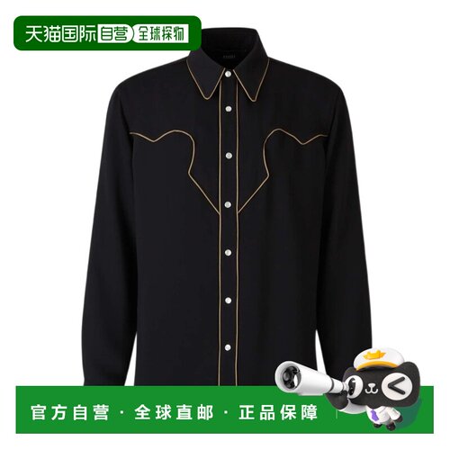 香港直邮AMIRI 男士衬衫 AM426SH0140002 AW2026 黑色 长袖衬衫