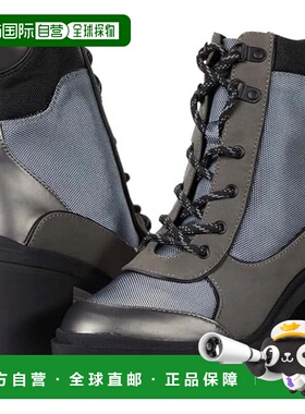 自营Rocket Dog Karli Boots Gunmetal Round Toe Block Heel Ank