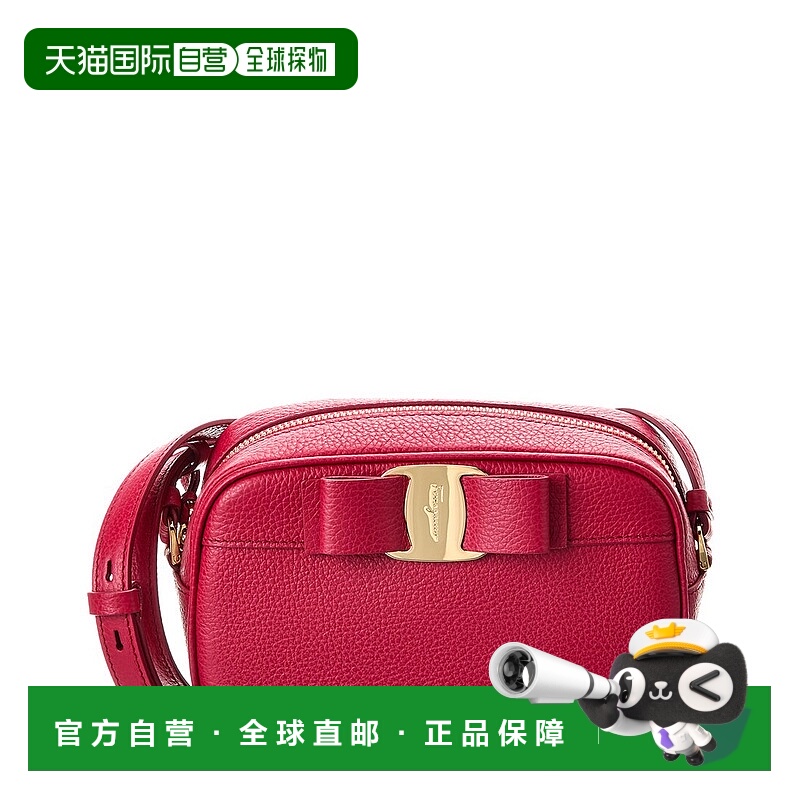 自营salvatore ferragamo菲拉格慕Vara蝴蝶结皮革相机包-红色 美