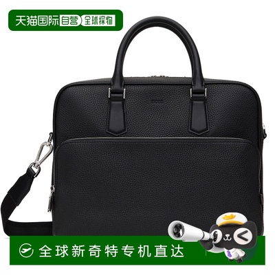 香港直邮BOSS 波士 男士 黑色 Leather Embossed Logo 公文包 505
