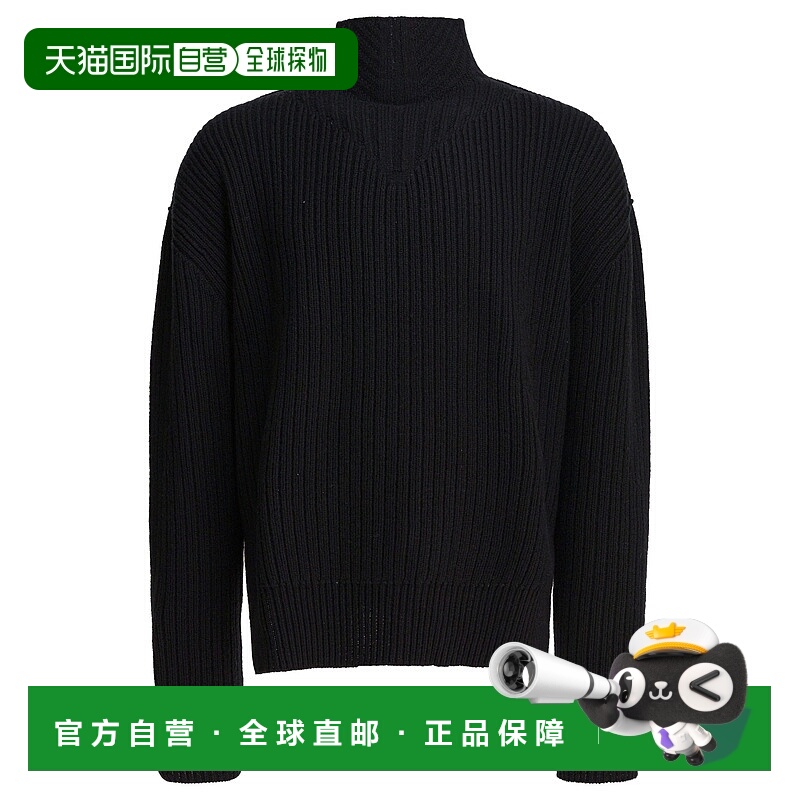 香港直邮RICK OWENS 男士针织毛衣 RU02E1645KWV09 AW2025 黑色