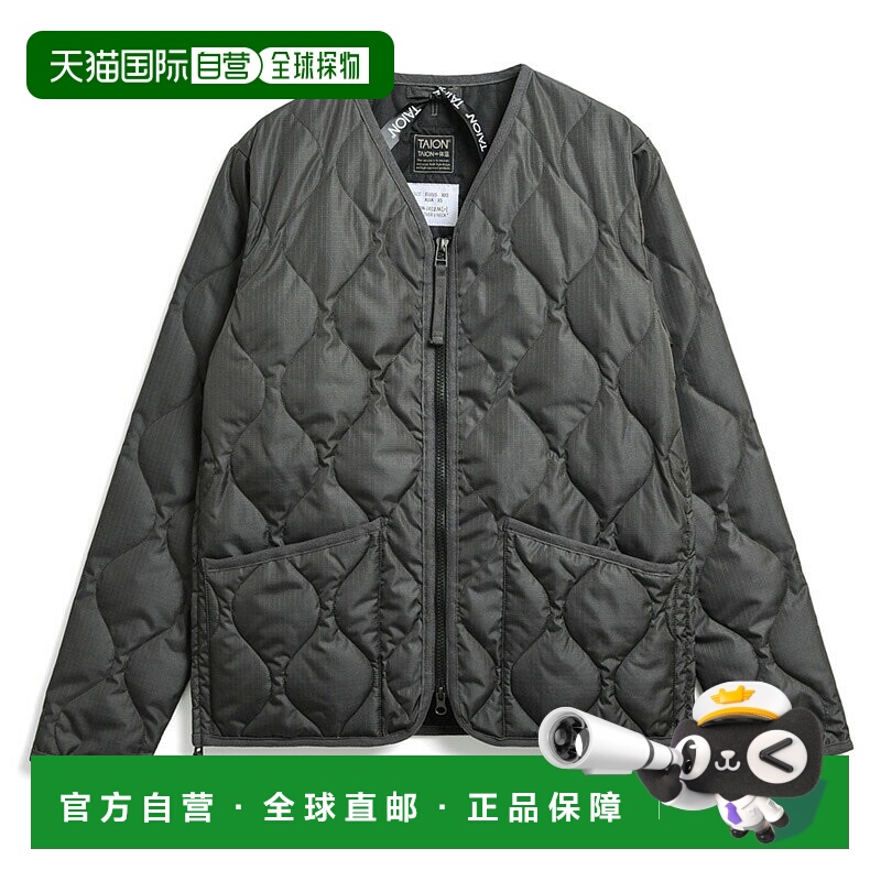 日本直邮TAION V 领拉链羽绒服XL炭灰色 (TAION-101ZML-1)