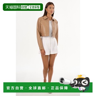 自营 lamarque达米安娜|再生皮革短款夹克-驼色 美国奥莱直发长袖