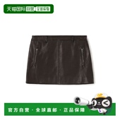 全羊皮材质 1h可退 总 女装 复古皮革低腰迷你裙 日本直邮DES PRES