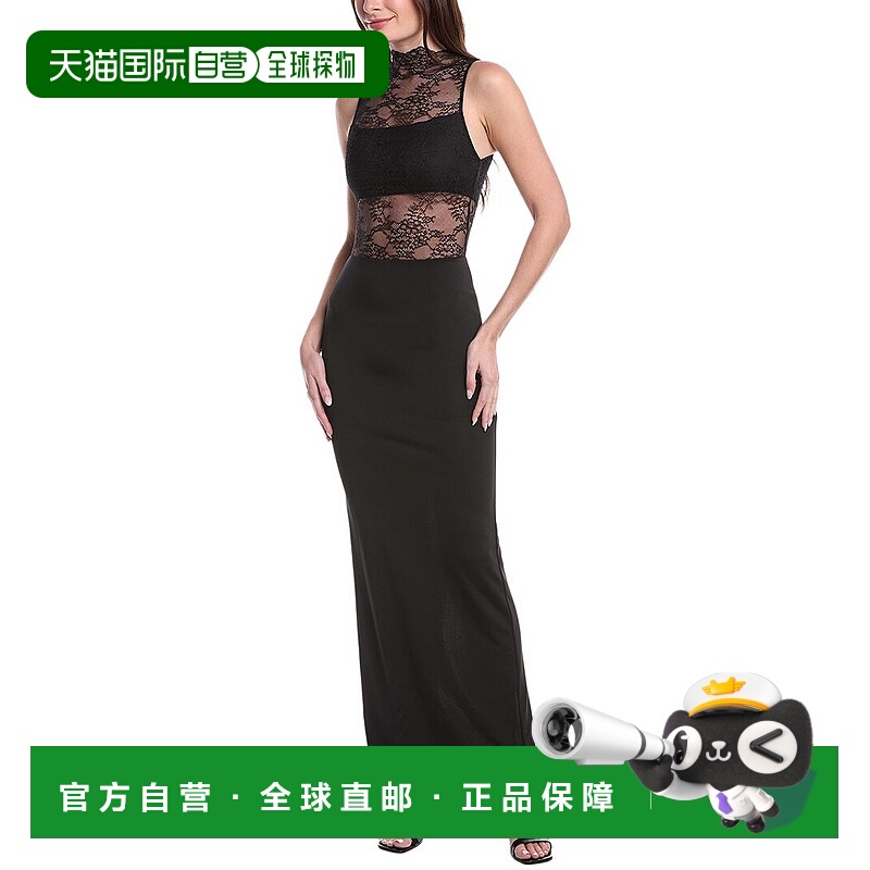 自营alice + olivia Nichol Lace Maxi Dress - black 美国奥莱直