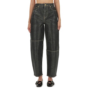 Organic 香港直邮GANNI Cotton 黑色 AW2025 女士休闲裤 J1803006