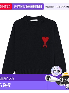 香港直邮AMI PARIS 专柜款 女士红色爱心圆领毛衣H25UKS838018