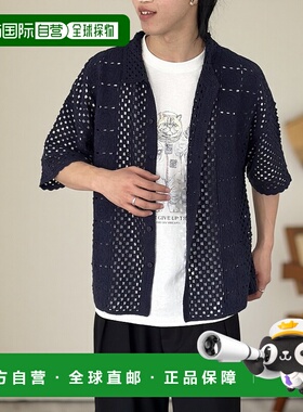 1h可退 日本直邮CPCM 男女同款透视花朵镂空短袖针织衫  PGM20513