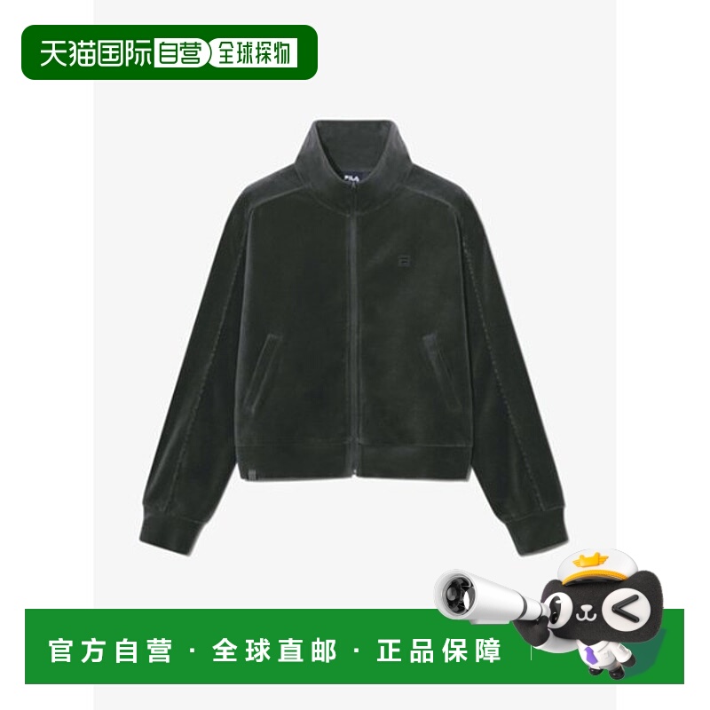 韩国直邮FILA 惠拉天鹅绒尖领拉链衫斐乐 006 FS254FT02F002