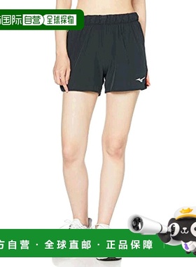 【日本直邮】Mizuno美津浓女士跑步裤黑黄色拉链口袋休闲J2MB0725