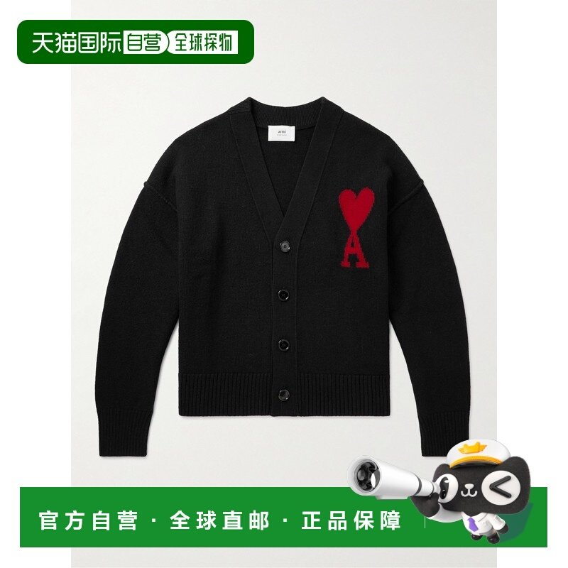 1h可退 香港直邮Ami Paris 男士 Logo嵌花美利奴羊毛针织开衫 UKC,男装,针织衫/毛衣,淘宝优惠券,粉丝福利购,淘宝优惠卷