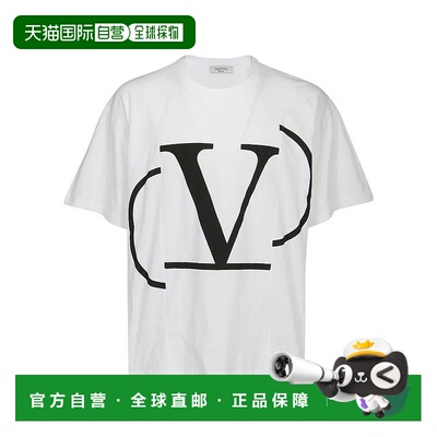 【99新未使用】香港直邮Valentino V logo印花T恤 SV3MG01SLIA