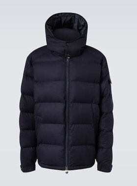 潮奢 Moncler 盟可睐 男士 Montgenevre 羊毛法兰绒羽绒夹克