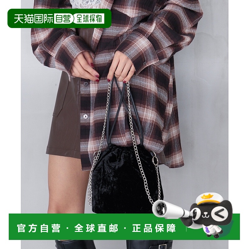 1h可退 日本直邮PAGEBOY 女装 绒面质感 时尚巾着包 设计感手提袋