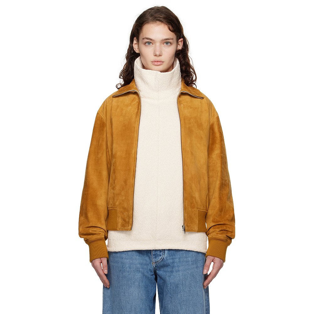 Bottega Veneta 葆蝶家 女士 黄褐色皮革夹克 794382V4DU0