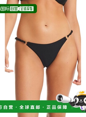 自营Red Carter Shine Solids Cheeky Fit Swim Bottoms - black