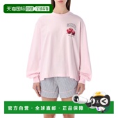 香港直邮潮奢 粉色樱桃红长袖 GANNI 1h可退 甘尼 女士 T恤 A10500