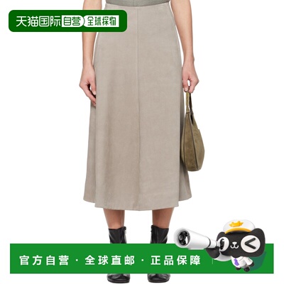 1h可退 香港直邮潮奢 Rier 女士 灰色 Crust Suede 半身裙 LTH5CR