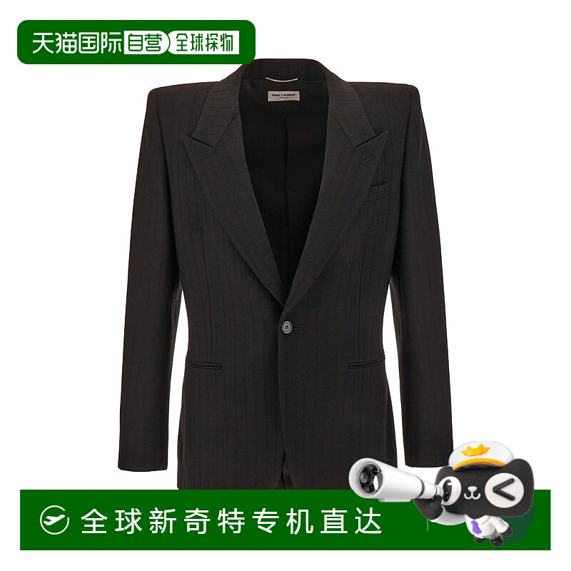 1h可退 香港直邮潮奢 Saint Laurent 圣罗兰 男士 条纹华达呢羊毛