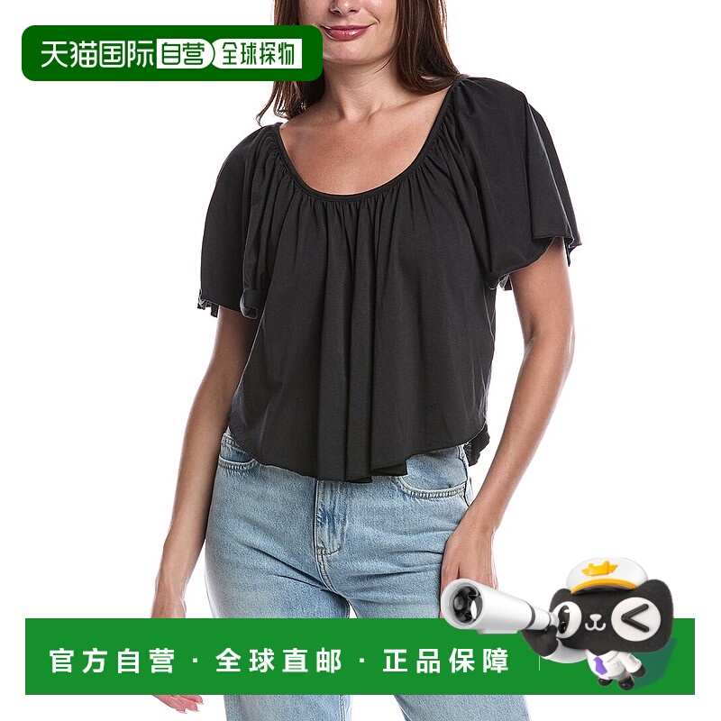 自营 Nation LTD Anna Sunburst上衣-黑色 美国奥莱直发女装