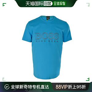 香港直邮Hugo Boss男士T恤湖蓝色透气舒适EELOGO-50404390-466