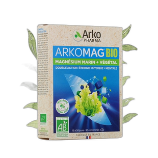 欧洲直邮Arkopharma/艾蔻法镁补充剂双镁精力片30粒/盒