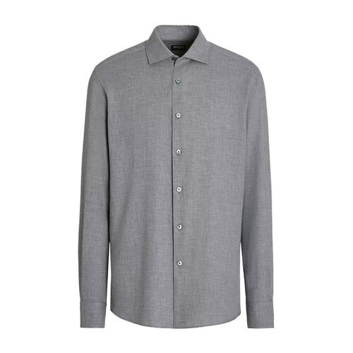 Zegna 杰尼亚 男士 Cashco 长袖羊绒衬衫 E8X44A6SRF5