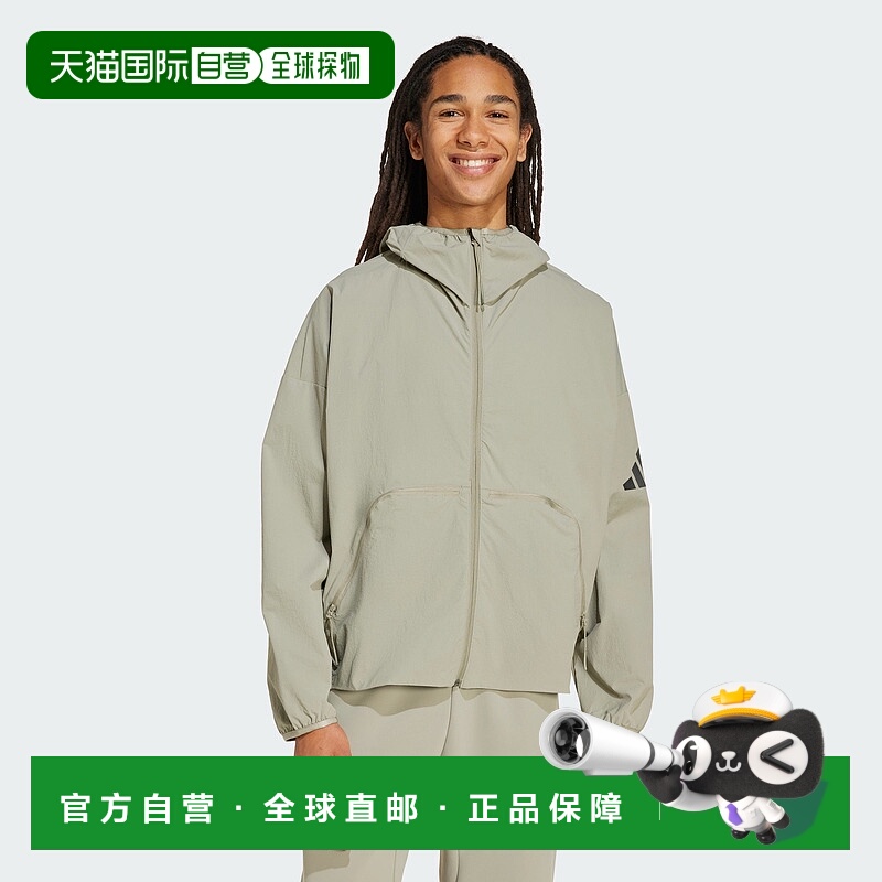 自营adidas阿迪达斯MYSHELTER男式风衣-银色鹅卵石 美国奥莱直发