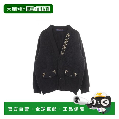 日本直邮中古二奢LV路易威登女A级95新cardigan开衫棉上衣黑色