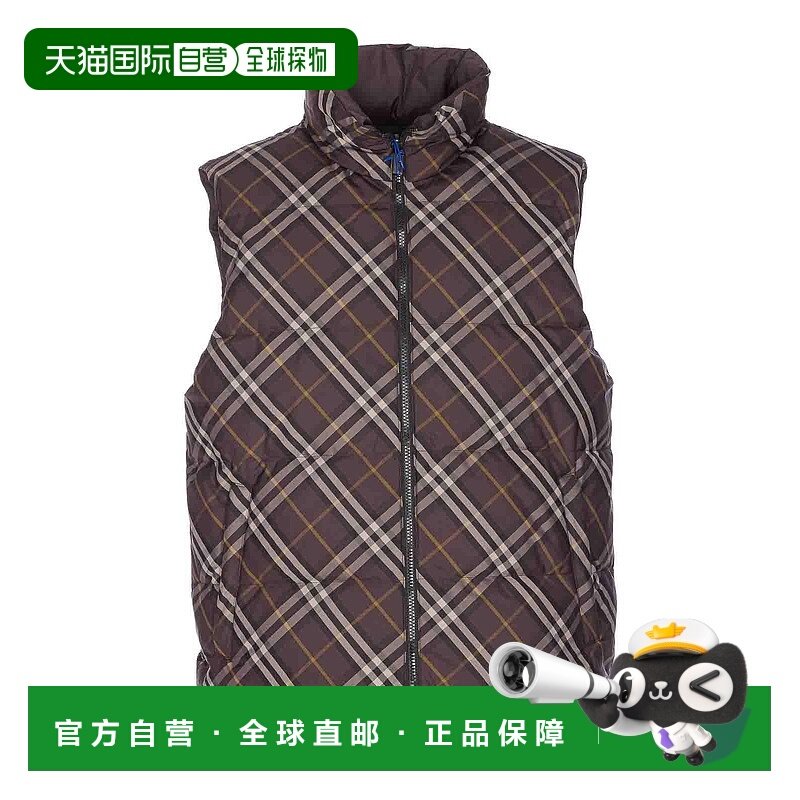 香港直邮BURBERRY 男士羽绒服 8117100 AW2025 棕色 Check Revers